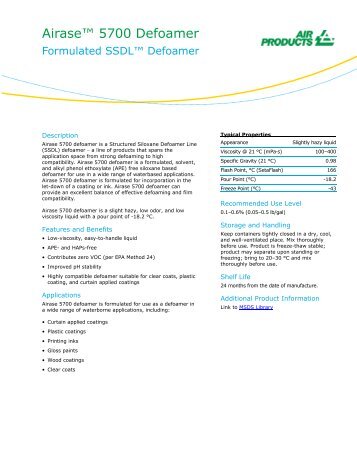 Data Sheet - Air Products and Chemicals, Inc.