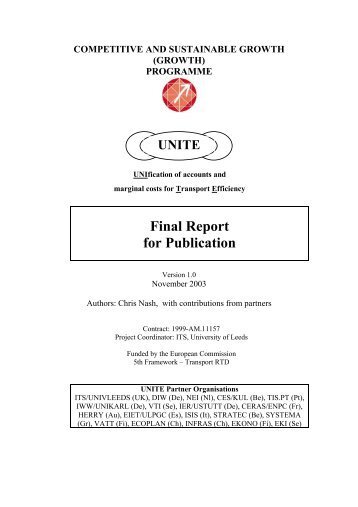 UNITE: Final Report for publication - Institute for Transport Studies ...