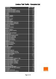 Livebox Talk Tariffs - Orange