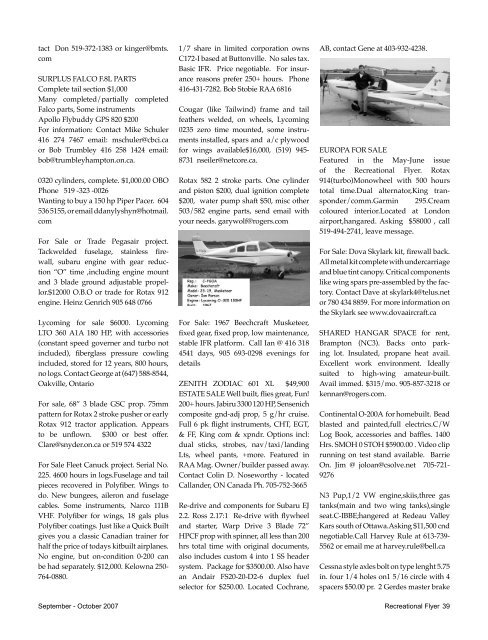 September - October - The Recreational Aircraft Association