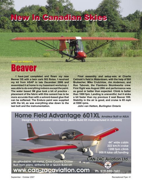 September - October - The Recreational Aircraft Association