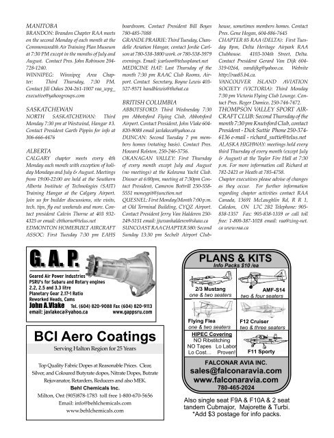 September - October - The Recreational Aircraft Association