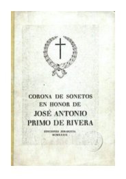 corona de sonetos en honor de josé antonio primo de rivera