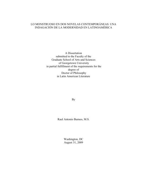 LO MONSTRUOSO EN DOS NOVELAS CONTEMPORÁNEAS: UNA ...