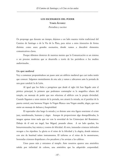 El Camino de Santiago y el Cine en las aulas - Festival de Cine ...