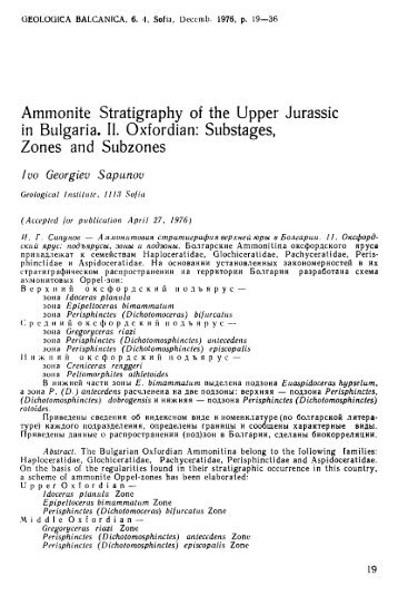 Ammonite Stratigraphy of the Upper Jurassic in Bulgaria. II. Oxfordian