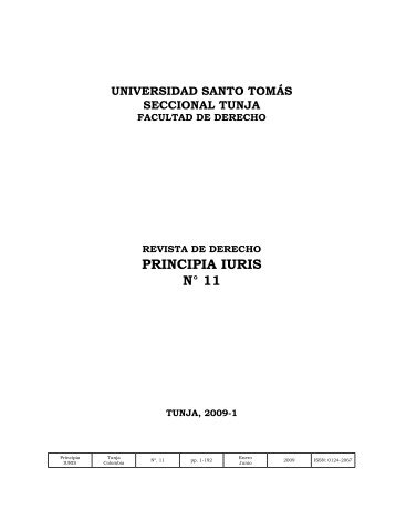 PRINCIPIA IURIS N° 11 - Universidad Santo Tomás, Seccional Tunja