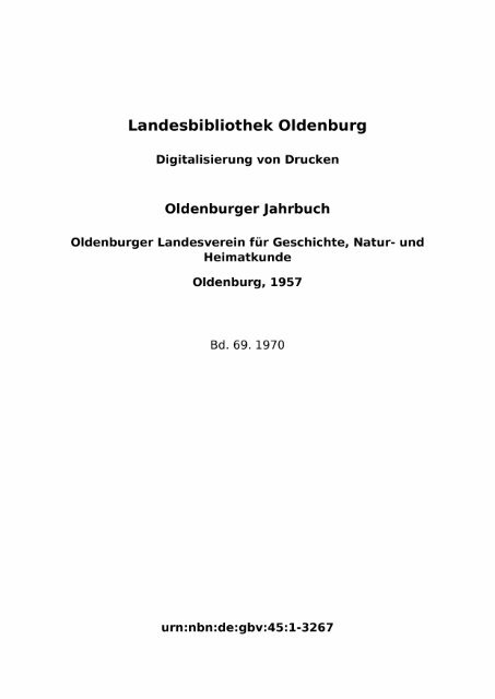 Oldenburger Jahrbuch Der Landesbibliothek Oldenburg