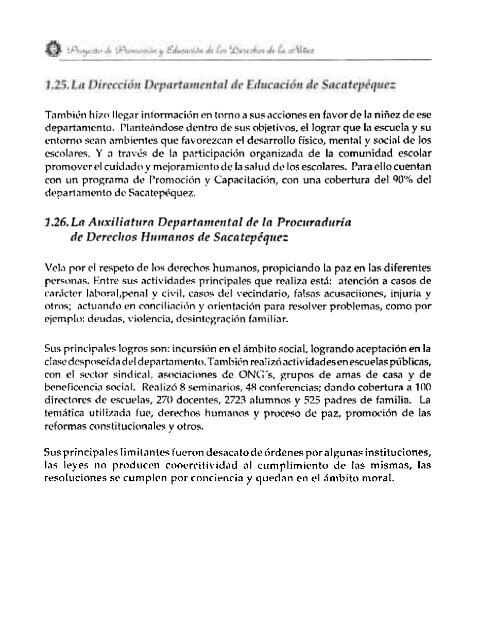 Informe 1998 Situación de la Niñez en Guatemala - odhag