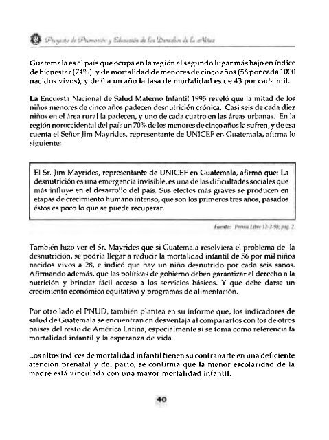 Informe 1998 Situación de la Niñez en Guatemala - odhag