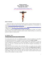 Vidente de Jaén – Mensajes 2012 - Apariciones de Jesús y María