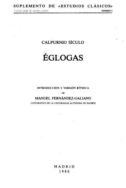 ÉGLOGAS - InterClassica