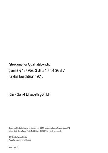 Qualitätsbericht 2010 - Klinik Sankt Elisabeth Heidelberg