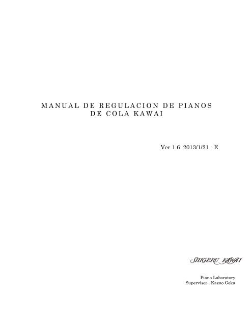 MANUAL DE REGULACION DE PIANOS DE COLA KAWAI