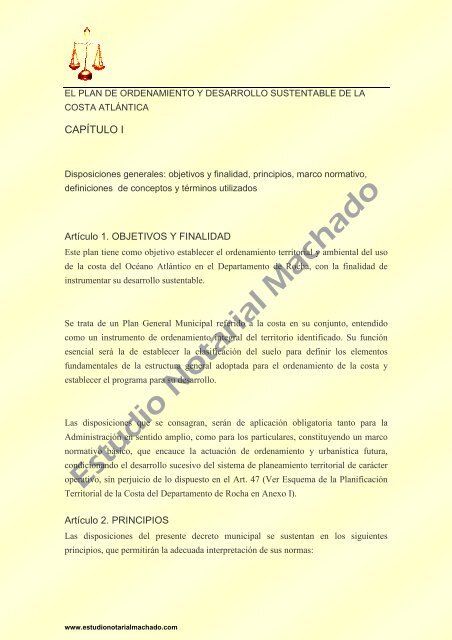 ORDENANZA COSTERA ROCHA - Estudio Notarial Machado