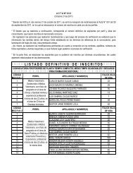 listadodefinitivodein scritos - Universidad del Tolima