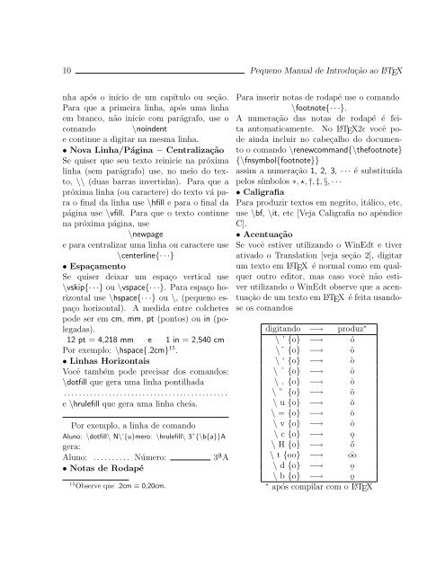 Pequeno Manual de Introduç˜ao ao LATEX