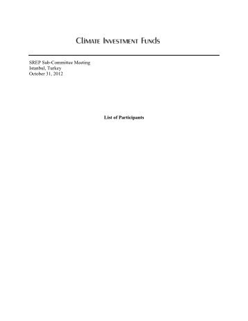SREP Sub-Committee Meeting Participants.pdf - Climate Investment ...