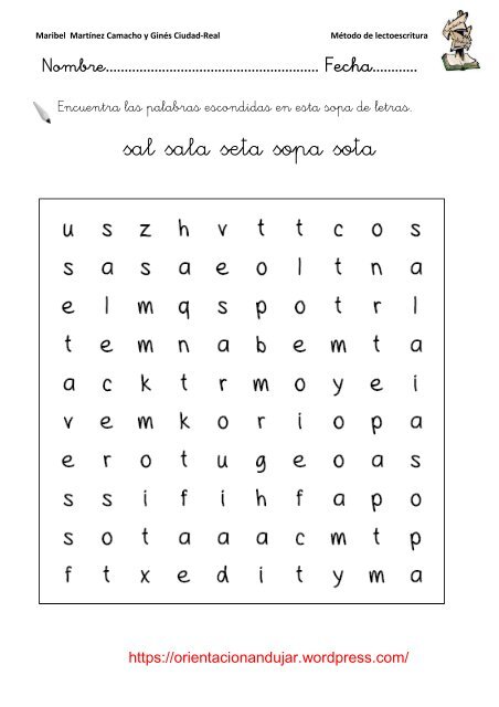 programa de lectoescritura completo orientacionandujar consonante s