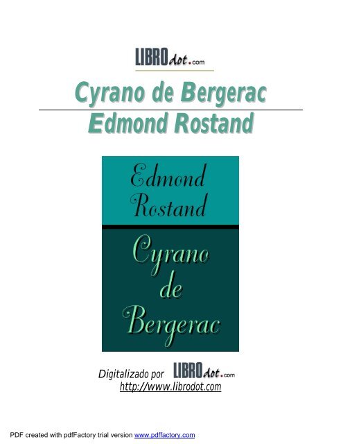 Cyrano de Bergerac Edmond Rostand - Educarchile