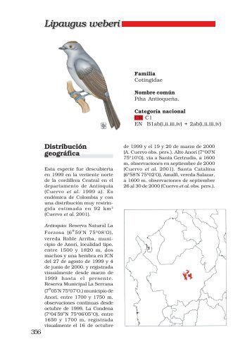 Libro rojo de aves de Colombia - Instituto de Investigación de ...