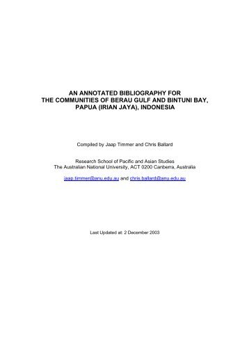 PapuaWeb: Annotated Bibliography of Berau Gulf and Bintuni Bay ...