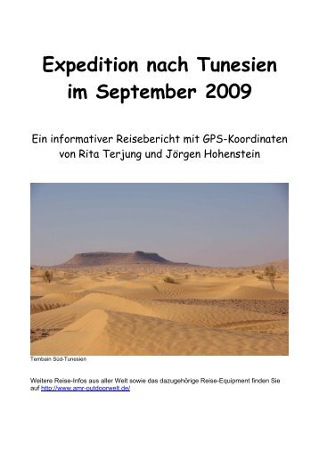 Expedition nach Tunesien im September 2009 - Amr-Outdoorwelt