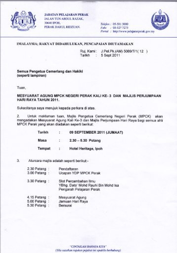 Surat arahan - Portal Rasmi Jabatan Pelajaran Perak