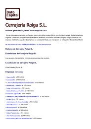 Cerrajeria Roiga SL, España - Dato Capital