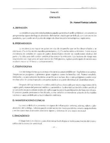 La onfalitis es una infección bacteriana aguda que rodea el anillo ...