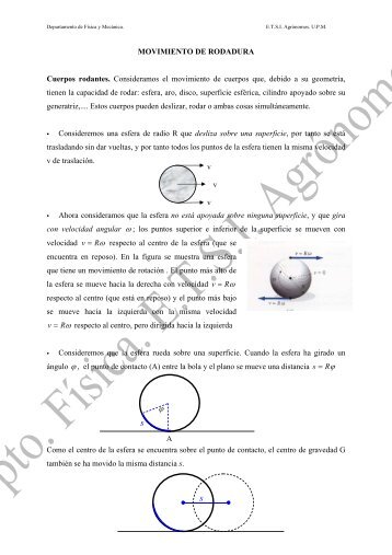 MOVIMIENTO DE RODADURA Cuerpos rodantes ... - OCW UPM