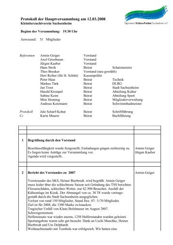 Protokoll Hauptversammlung 2008 (PDF). - Trägerverein Schloss ...