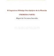 El Ingenioso Hidalgo Don Quijote de la Mancha (PRIMERA PARTE ...