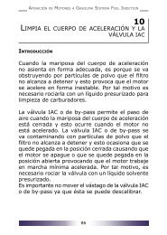 Limpia el cuerpo de aceleración y la válvula IAC - Conevyt