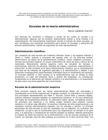 Escuelas de la Teoría Administrativa - Sistema de Universidad ...