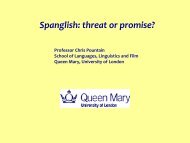 Spanglish - Personal Webspace for QMUL - Queen Mary, University ...