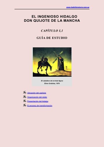 capítulo primero de Don Quijote de la Mancha - Ladeliteratura.com.uy