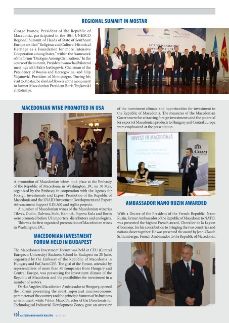 MACEDONIAN DIPLOMATIC BULLETIN No. 62 - missions.gov.mk