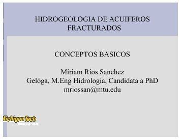 Hidrogeologia de acuiferos fracturados