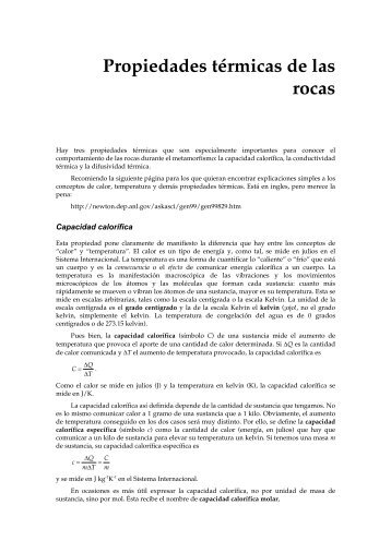 Propiedades térmicas de las rocas