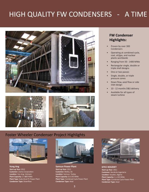 Foster Wheeler Condensers and Feedwater Heaters