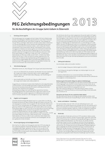 PEG Zeichnungsbedingungen - Saint-Gobain