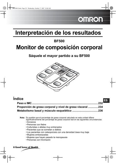 Interpretación de los resultados Monitor de composición corporal