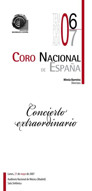 Concierto extraordinario CNE - Orquesta y Coro Nacionales de ...