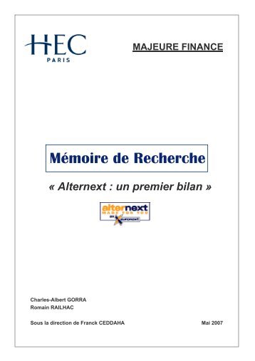 Alternext : un premier bilan - Vernimmen.net