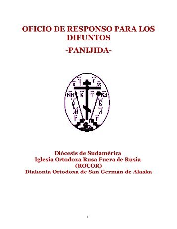 oficio de responso para los difuntos -panijida - Parroquia Ortodoxa ...