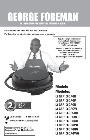 Models Modelos - George Foreman Cooking