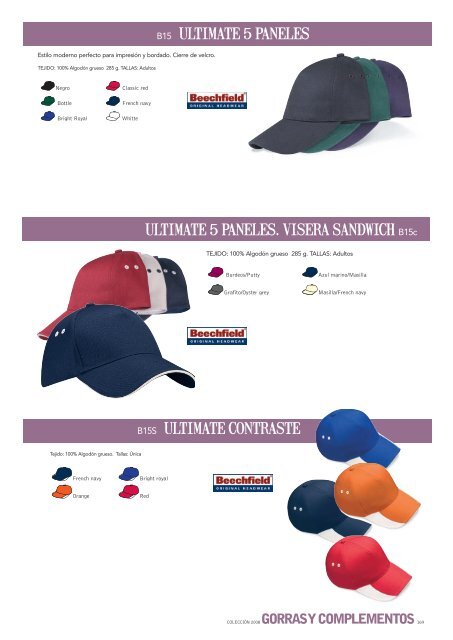 gorras y complementos - Linitex