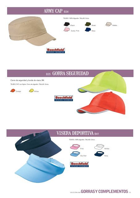 gorras y complementos - Linitex