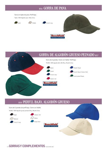 gorras y complementos - Linitex